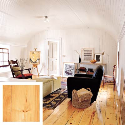 white pine floor in a living room