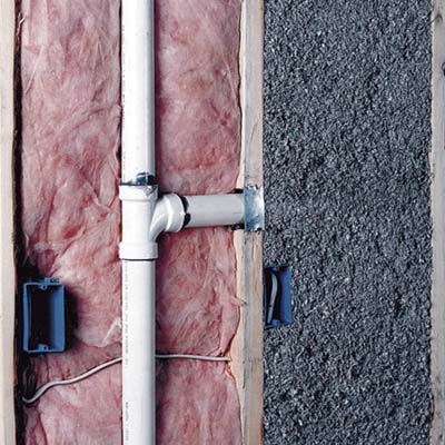 wall exposed to show insulation