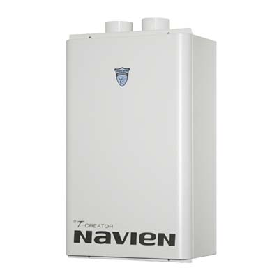 a tankless water heater by Navien