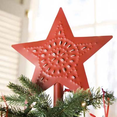tin star topper on the Christmas tree at the Lincoln Room in the Blair House in Washington, DC