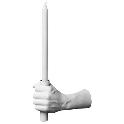 candleholder sconce in the shape of a human hand