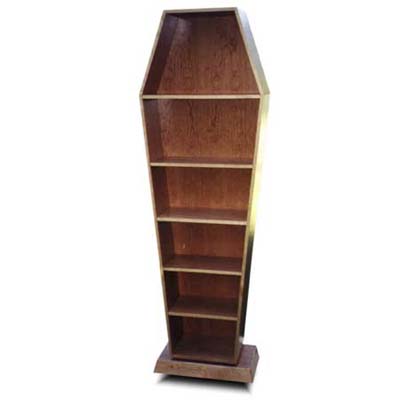 solid pine display cabinet the size and shape of a adult pine coffin
