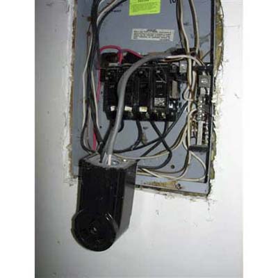 direct tap of a clothes dryer receptacle into a panel