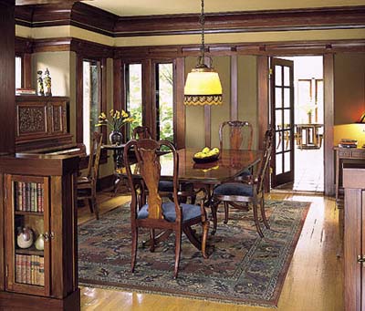 Dining area with restored woodwork