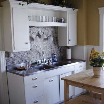 remodeled kitchen with stainless steel switchplate and outlet