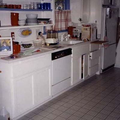 before photo of a kitchen all in white