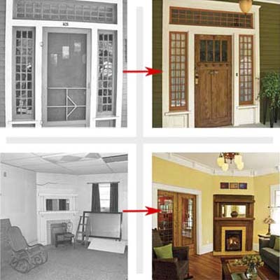 before and after, front door