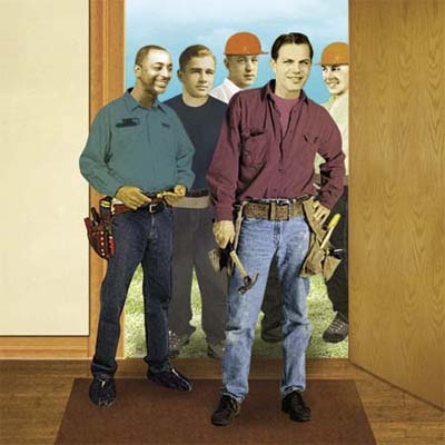 group of contractors and workers