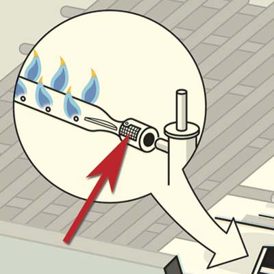 illustration of grill parts highlighting spider screens