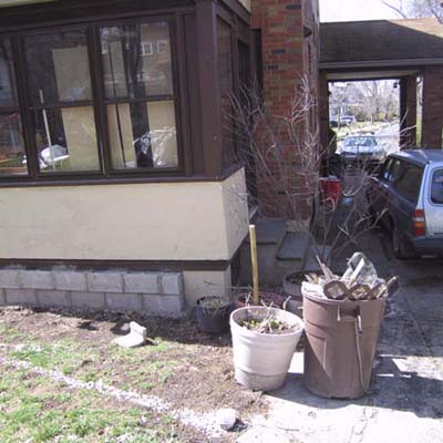 before photo of a back yard in Leonia, NJ