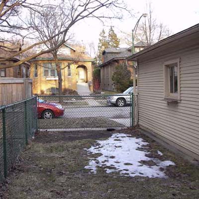 before photo of a very small back yard in Chicago, IL