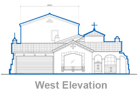 los angeles house west elevation