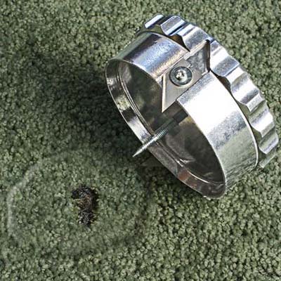 the prepared cutter is laying on the carpet