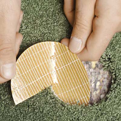prepare the adhesive disk with cool water