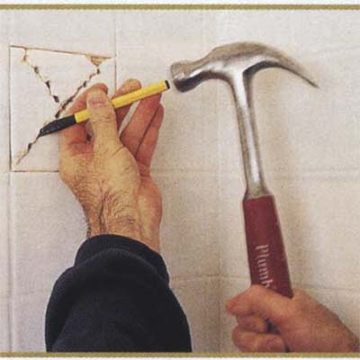 Chisel out the tile