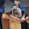 Saw off toekick from main utility cabinet with circle saw