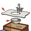 install the top and sink