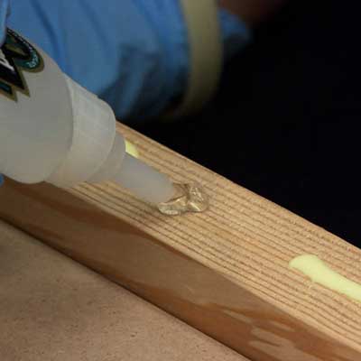 glue the baluster supports in place