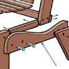 close up on seat supports