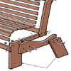 close up on bench legs