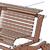 close up on slats for garden bench