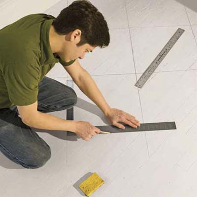 marking the checker pattern on a floor