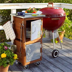 turn planters into a grilling station