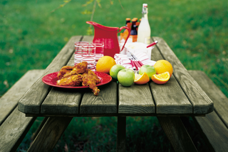 Picnic Table with Food