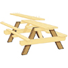 picnic bench illustration with just the legs highlighted