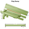 woman lying with her dog on a couch with a completed pet ramp pulled up against it