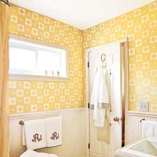 a finished painted bath using a stamp