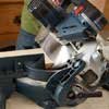 miter saw cutting fascia board