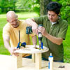 two men attaching legs to make shishkaball game