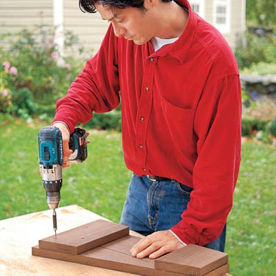 screwing boards and battens together with a drill/driver
