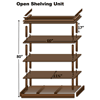 a custom-made open shelving unit