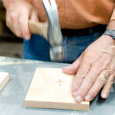 this old house general contractor transferring the hole locations while building a freestanding lamp