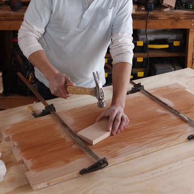 assembling the side of a storage chest