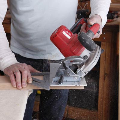 cutting the bevels with a circular saw
