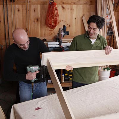 attaching the cleat to the cabinet frame