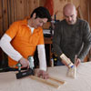 gluing and assembling the glass rack pieces
