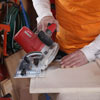 beveling the wine-rack insert piece with a circular saw