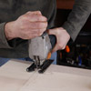 cutting notches into the wine-rack insert piece with a jigsaw
