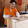 attaching the face frame to the cocktail hutch