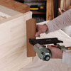 attaching crown molding backing strips to the cocktail hutch