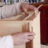 attaching crown molding to the cocktail hutch
