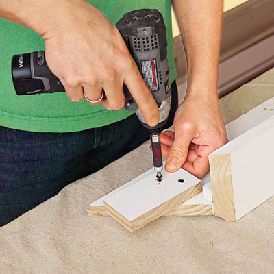 attaching a connecting block to the fascia for three-piece crown molding
