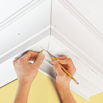 marking a molding for an outside corner for three-piece crown molding