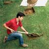 Excavate the Soil to make a planter bench