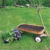 add potting soil and pant herbs to make a herb planter on wheels