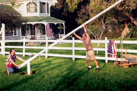 t o h master carpenter norm abram raising an in-ground flagpole